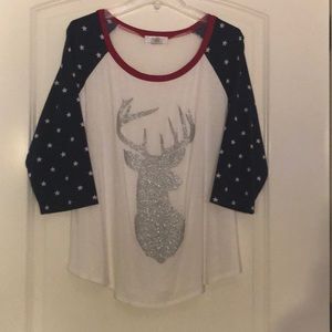 💢final drop Sparkly stars and buck plus size top